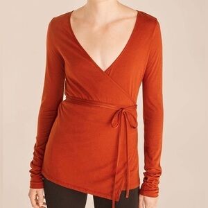 New Rebecca Taylor Cayenne Slim Wrap Blouse US M